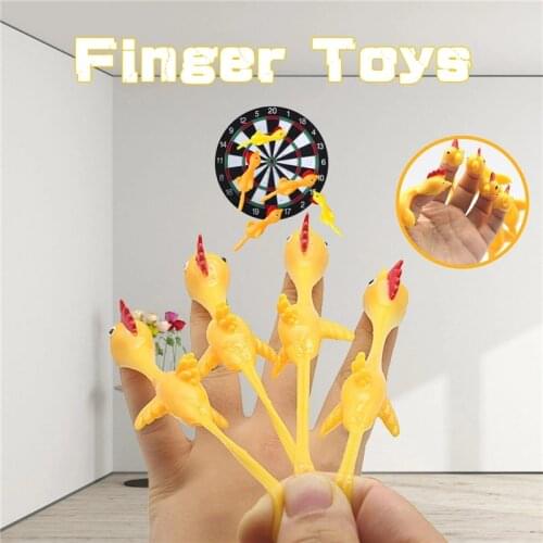 Ainolway 1pcs Catapult Funny Toy Set Chick Soft Rubber Launch Slingshot Yellow Chicken New Strange Toy Student Gift Decompresion