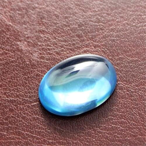 Aquamarine Oval Smooth Polished Surface Cabochon Egg Shape Aquamarine Cabochon with Flat Back 3 Sizes to Choose GA53