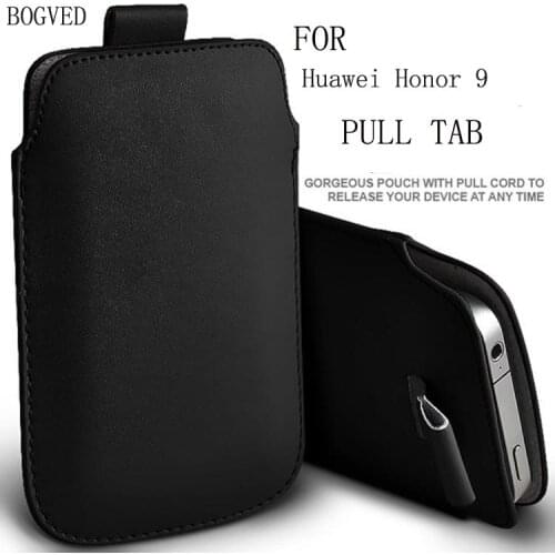 Casteel PU Leather Case For Huawei Nova 2 Plus Nova2 Plus Nova 2+ Honor 9 Glory 9 Pull Tab Sleeve Pouch Bag Case Cover Shield
