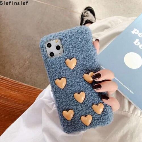 Love Solid Flannel Fur Soft Tpu Back case for huawei Mate 20 30 Pro honor 10 20 8X 9X 30 X10 Winter Warm Furry Plush Phone Case