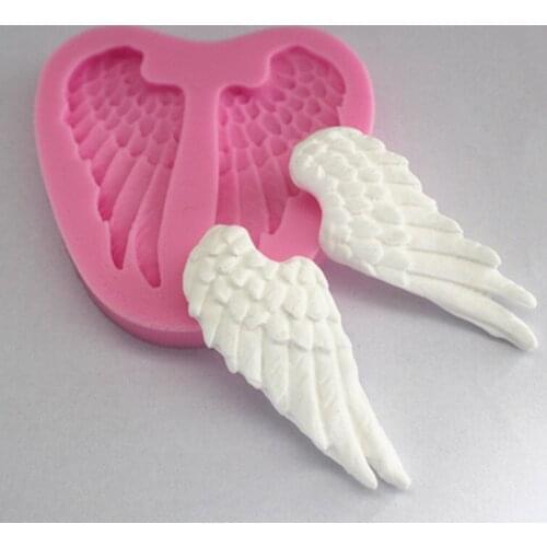2 hole Angel wingssilicone resin mold cake mould polymer clay handmade soap mould kitchen tools