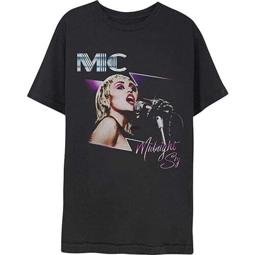 M.iley C.yrus M.c Mid.Night S.ky Photo Short Sleeve Tee Gifts Shirts for Men Women Custom Illustrated T Shirt Black