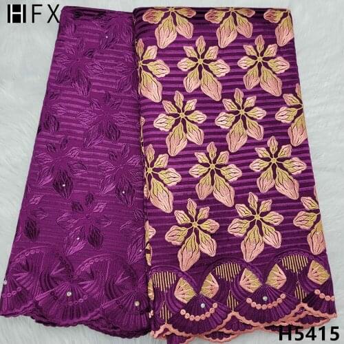 HFX New Arrival 2.5+2.5yards Swiss Voile 100% Cotton African Lace Fabric 2021 High Qaulity Swiss Voile In Switzerland For Sewing