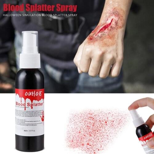 Halloween Artificial Blood Spray Realistic Fake Blood Spray Scary Halloween Edible Cos Vomiting Makeup Splatter Party Favors
