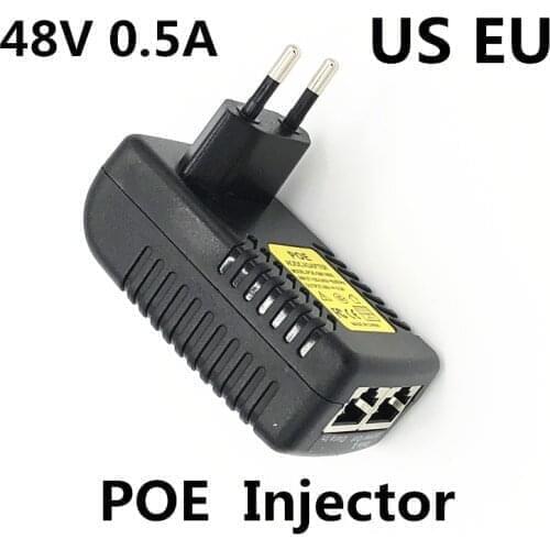 CCTV Security Surveillance PoE Power Supply 48V 0.5A 24W POE Wall Plug POE Injector Ethernet Adapter IP Camera Phone US EU Plug