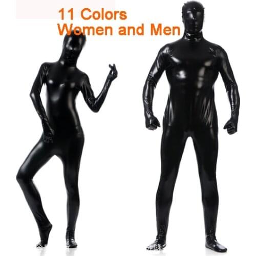 New Latex Full Bodysuit Spandex Cosplay Clothes Shiny Metallic Skin Suit Catsuit Men Women Halloween Zentai Costumes