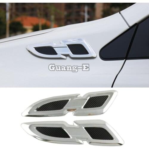 For Toyota RAV4 2016 2017 2018 lamp trim 2pcs car cover detector ABS chrome Front Side Foliage Leaf Fender Vent Air Outlet