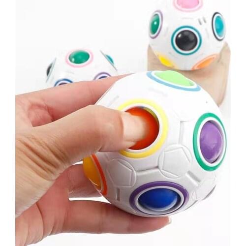 Rainbow Ball Cube Speed Puzzle Creative Magic Ball Kids Educational Learning Funny Gifts Toys for Children Adult Stress Reliever