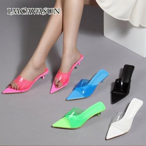 LMCAVASUN Stiletto sandals spot high-heeled pointed toe fashion sandals