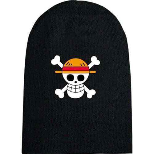Men Women Autumn Winter Skullies Beanies Knitted Print Hat Anime One Piece Naruto Sword Art Online Cap Cosplay Christmas Hats