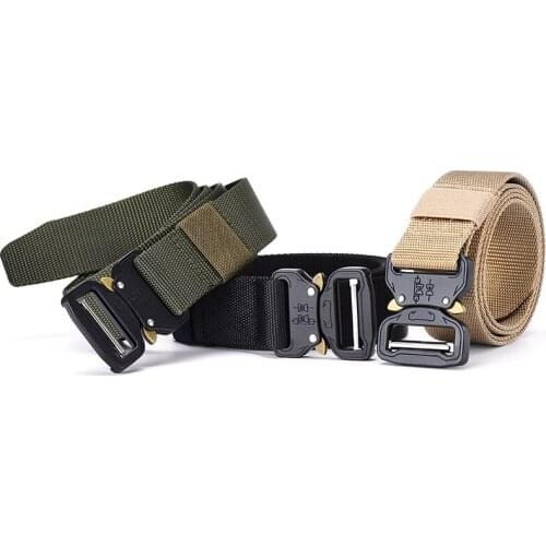 Tactical Belts Nylon Military Waist Belt with Metal Buckle Adjustable Heavy Duty Training Waist Belt Hunting Accessories