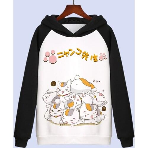 Unisex Anime Natsume Yuujinchou Hoodie jumper Sweatshirts Natsume Takashi Madara reiko Hooded Hoodies Sweatshirts