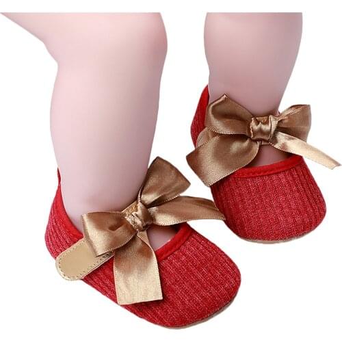 Newborn Princess Bowknot Shoes Infant Hollow Out Soft Prewalker with Hook and Loop (White/Grey/Pink/Red/Black)