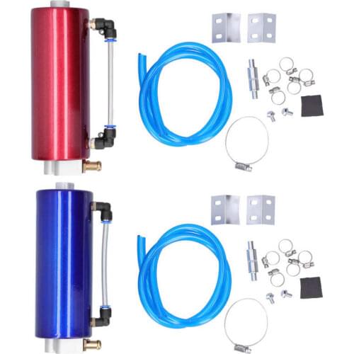 Gasoline tank oil catch Universal Oil Catch Tank Reservoir Can Kit with Oil Pipe Bracket Clamps Screw Nut Connector car