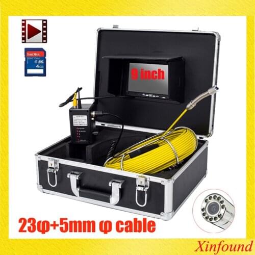 40M Sewer Pipe Inspection Video Camera, 8GB TF Card DVR IP68 Drain Sewer Pipeline Industrial Endoscope with 7 Monitor
