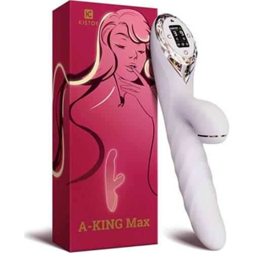 2021 Rotating Telescopic Liquid Crystal Display AV Magic Wand Sucking Vibrator G-Spot Clitoris Adult Foreplay Sex Toys For Women