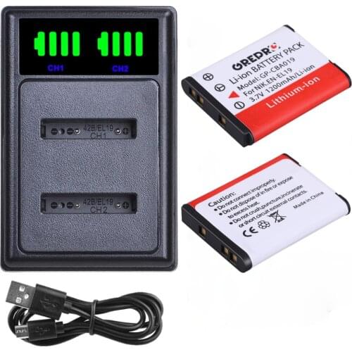 EN-EL19 Battery Charger and NP-BJ1 EN EL19 Battery for Nikon Coolpix 3700 S5200 S3100 S2800 S3400 S6600 S2600 S2700 S3500 S4100