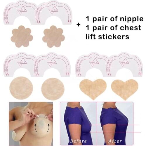 1Set Flower Heart Circle Disposable Breasts Stickers Invisible Tape Pads Anti Emptied Chest Nipple Covers Paste