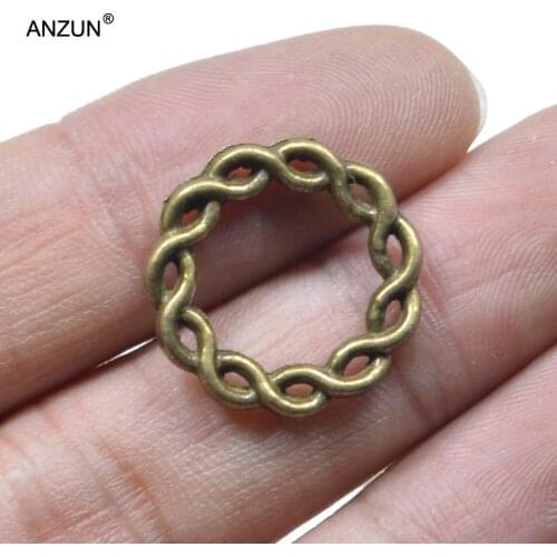 15pcs 20mm Antique Bronze Ring Pendant DIY Jewelry Pendant Metal Charms Ring Envelope JP-47