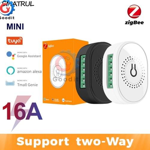 16A Tuya ZigBee 3.0 Mini Smart Switch Supports 2 Way Control Smart Home Automation Module With Alexa Google Home Smart Life