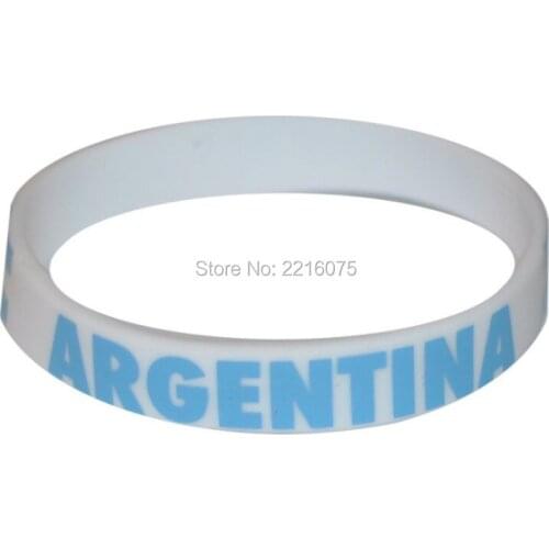 300pcs Blue logo Flag World Cup Argentina wristband silicone bracelets free shipping by DHL express