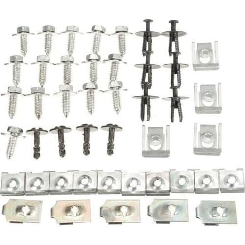 44x Parts Engine Under Cover Splash Guard Undertray Screw Trim Clips for BMW E46