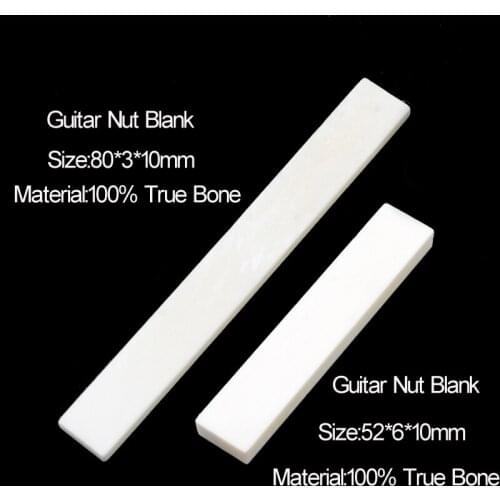 50pcs Bone Guitar Nuts and Saddle for String Instruments Electric Bass Acoustic Classical Guitar Mandolin Banjo Ukulele