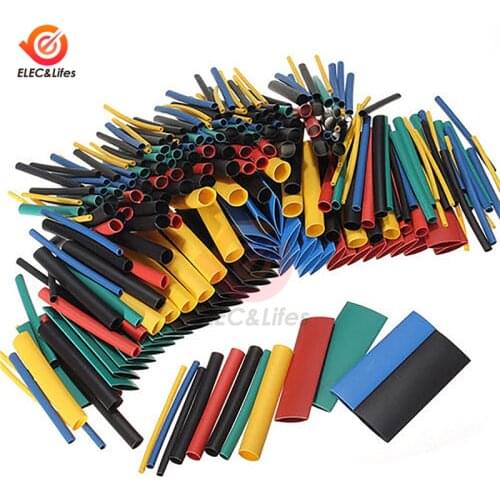 530Pcs 2:1 Heat Shrinkable Shrinkable Assorted Polyolefin Heat Shrink Tube Cable Sleeves Wrap Wire Set 8 Size Multicolor