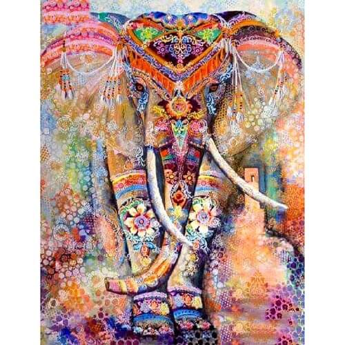 5D DIY New Diamond Painting Full Square/Round Drill "Color Elephant" Rhinestone Embroidery Cross Stitch Gift Home Decor Gift
