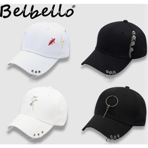 Belbello New style Hats Fashionable Trendy Iron Ring Cap Outgoing breathable sunshade cap Various styles of baseball caps