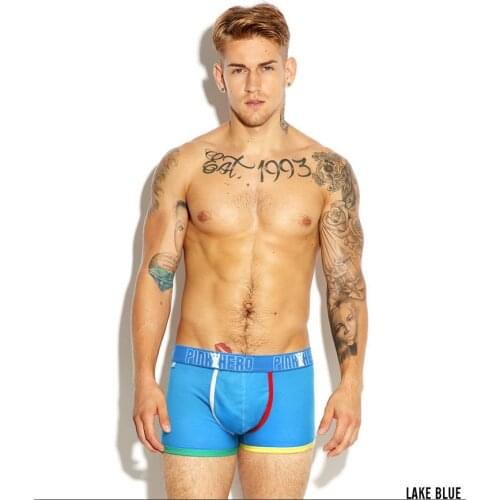 Free shipping!3pcs/lot brand Pink hero boxers men gay underwear Cool cartoon printing underwear colorful sexy boxers for men
