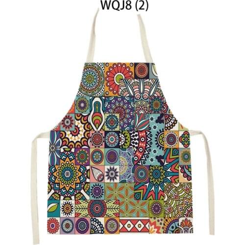 Geometric Diamond Pattern Printing Kitchen Apron Unisex Family Dirt Resistant Clean Cooking Bakery Shop Cleaning Bib Household
