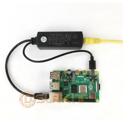 Gigabit Raspberry Pi 4 4B Active PoE Splitter USB TYPE C 5V Power Over Ethernet