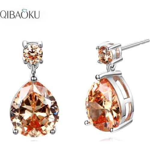 Classic Crystal Earrings Korean Style Luxury Fashion Jewelry Bright Zircon Rhinestones Accessories Earring for Women