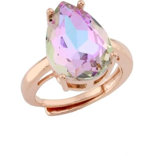 Drop Shape Design Unusual Rings 585 Rose Gold Color Cute Women Rings Romantic Engagement Wedding Ring Party New Fashion Jewelry