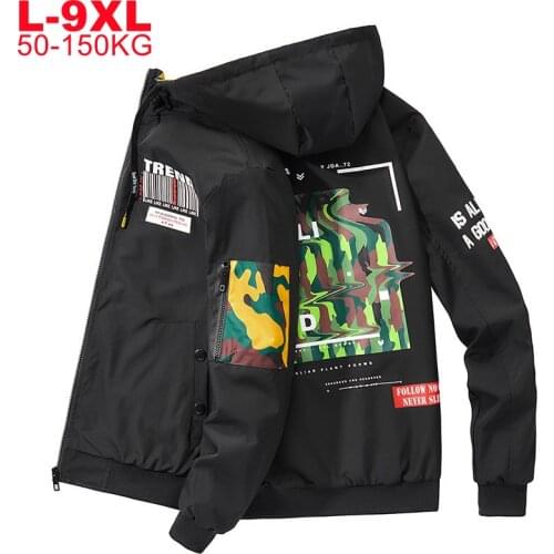Oversized 9xl 8xl 7xl 6xl 5xl Camouflage Hooded Jackets Men Trend Streetwear Hip-hop Mens Plus Size Camo Windbreaker Coats Male