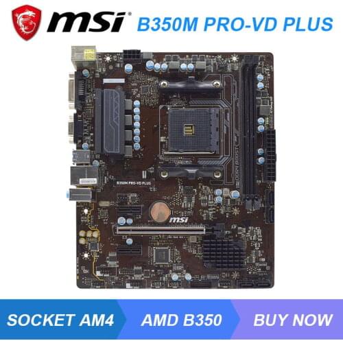 MSI B350M PRO-VD PLUS AMD B450 B450M Socket Am4 Original Desktop Motherboard DDR4 32GB M.2 kit ryzen 5 3600 CPU DVI USB3.1 SATA3