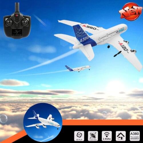 Simulation Military Model Plane RC Airbus A380 Model 3CH 300M 2.4G Dual Power EPP Airplane RTF Electric RC Plane Toy Add Light