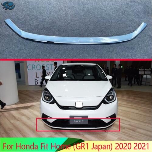 For Honda Fit Home (GR1 Japan) 2020 2021 ABS Chrome Plated Before The Bar Bumper Cover Shield Trim Molding Lower Grille