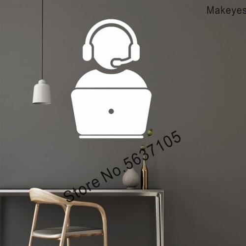 Makeyes Gamer Laptop Wall Stickers Home Teen Room Door Decor Vinyl Decals Games Wall Sticker Boys Kids Rooms Decoration Q300