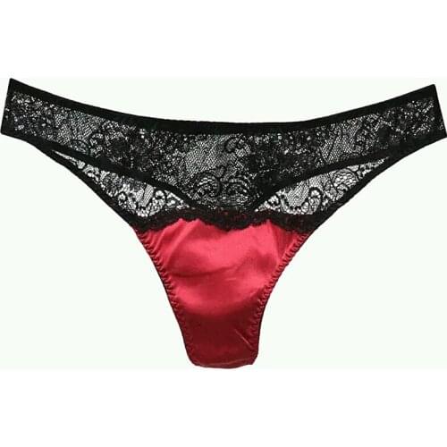 2020 New Femmes Dentelle G String Soie Sexy Culottes Dames String Slips Sexy Femme Red Silk Lingerie
