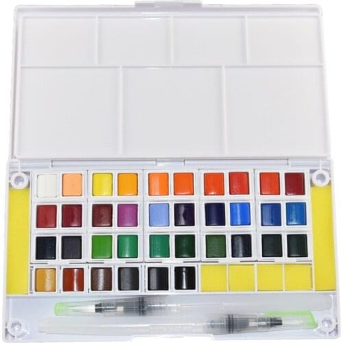 Solid Watercolor Paint Set Transparent Hand-Painted Beautiful Bright Colors Pigment for Student and Artist Watercolor Palette