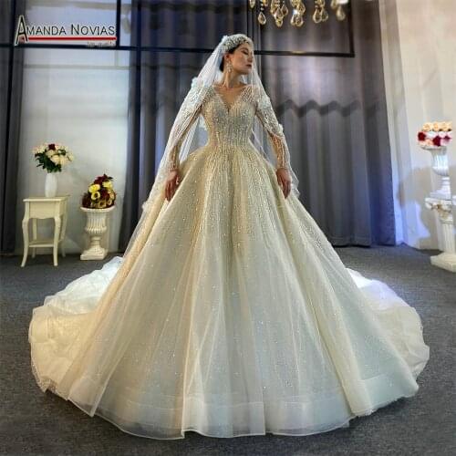 Stunning beading wedding gowns real work 100% same