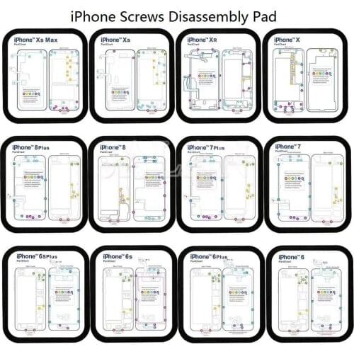 Professional screw disassembly mat for iPhone6 6s 6p 6sp 7 7p 8 8p X XS MAX XR screws work disassembly pad repair