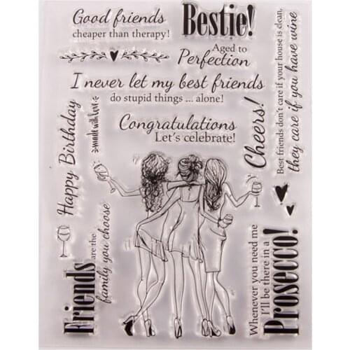 Friend Girlfriend Transparent Seal Clear Silicone Stamp Cutting DIY Scrapbook Rubber Coloring Embossing Decor Reusable 11*15cm