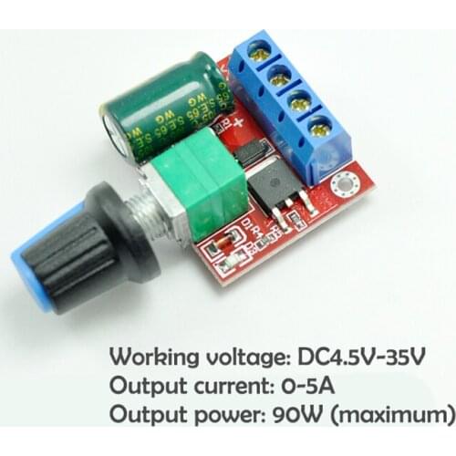 PWM DC Motor Speed Controller Led Stepless Dimmer with Switch Function Fan 5V6V12V24V5A