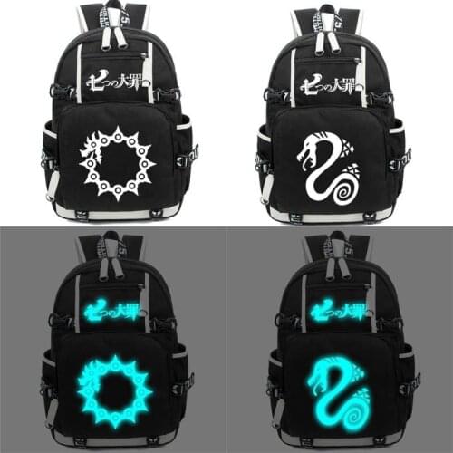 The Seven Deadly Sins Cosplay Backpack Luminous Student School Shoulder Bags Teenage Laptop Travel Bag Gift Mochilas