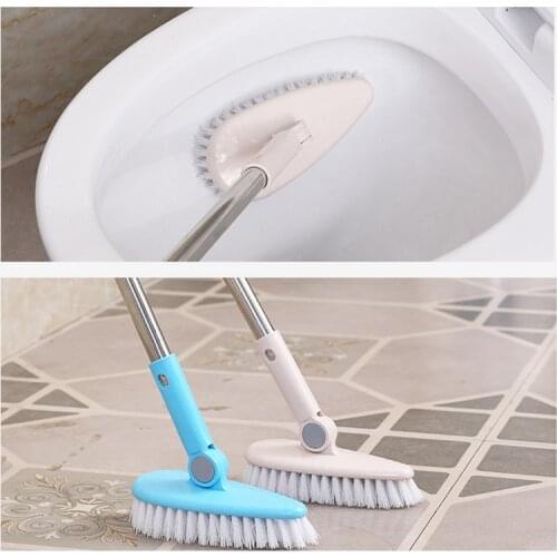 Toilet Cleaning Brush Bathroom Cleaning Accessories Portable Toilet Brush Corner Brush Long Handle Tub Shower Tile Cleaning Tool