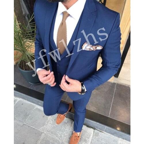 Handsome Groomsmen Notch Lapel Groom Tuxedos Mens Wedding Dress Man Jacket Blazer Prom Dinner (Jacket+Pants+Tie+Vest) A115