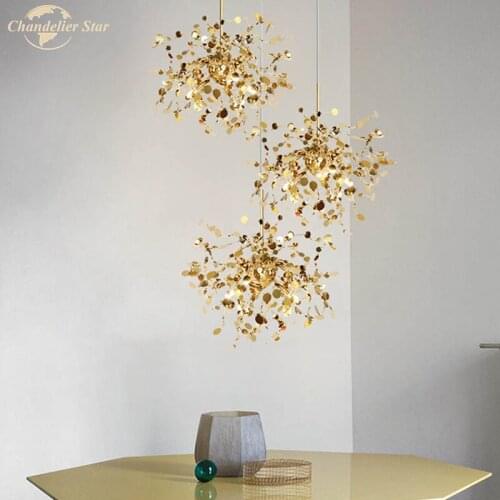 Nordic Stainless Steel LED Chandeliers Lighting for Living Room Bedroom Restaurant Club Hotel Villa Modern Colorful Metal Lamp